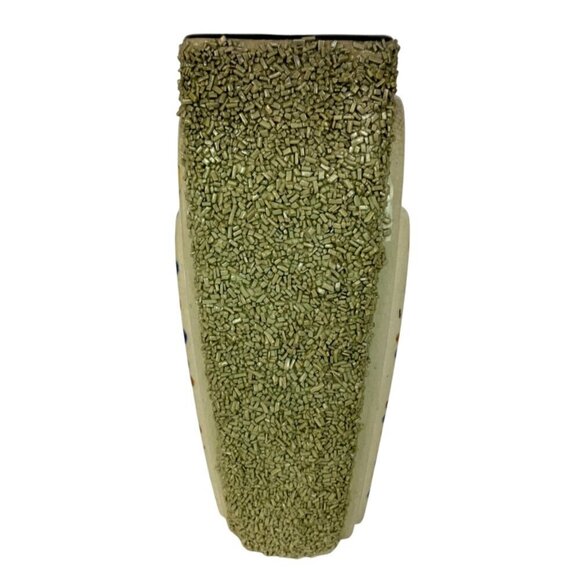 Vintage Revelation Japan Floral Textured Ceramic Vase 8 inch Tall - Picture 4 of 7